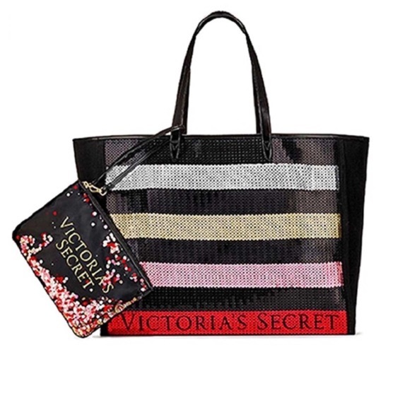Victoria's Secret Handbags - NWT Victoria's Secret Sequin Tote & Wristlet